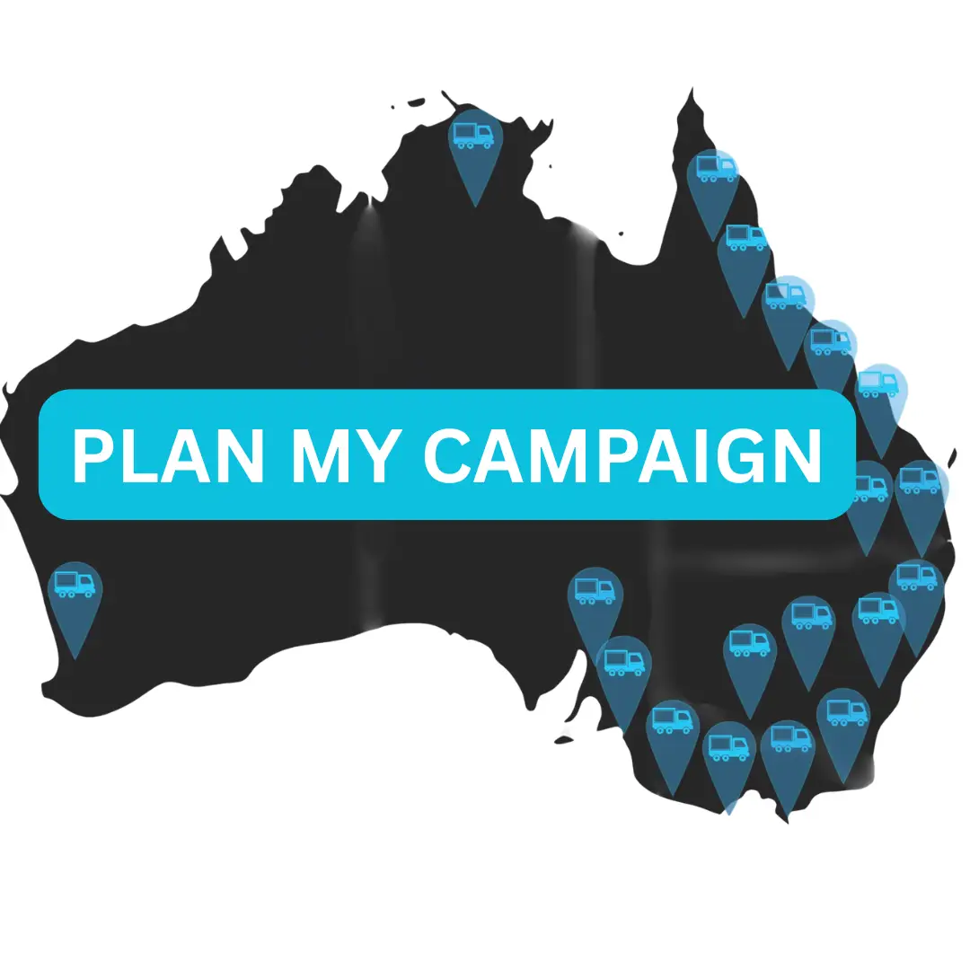 Map of Australia with locations Moving Media works